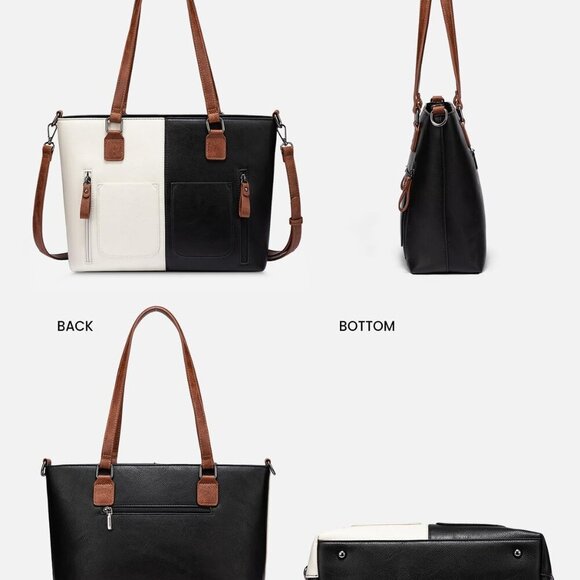 Purses Tote Bag for Women, Handbags Large Shoulder Bag, Leather Work Bags with M - Picture 8 of 9